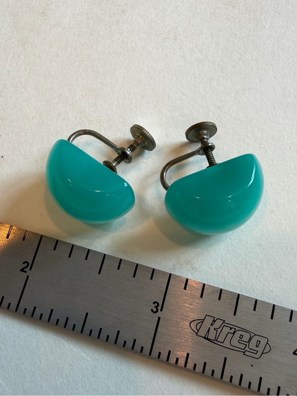 Vintage blue screw-Clip-On Earrings - Women Accessories, retro